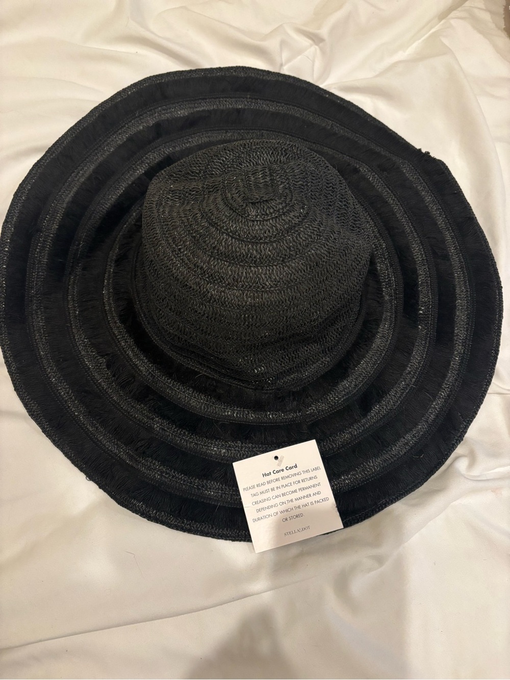 Stella & Dot Black Wide Brim Sun Hat NWT